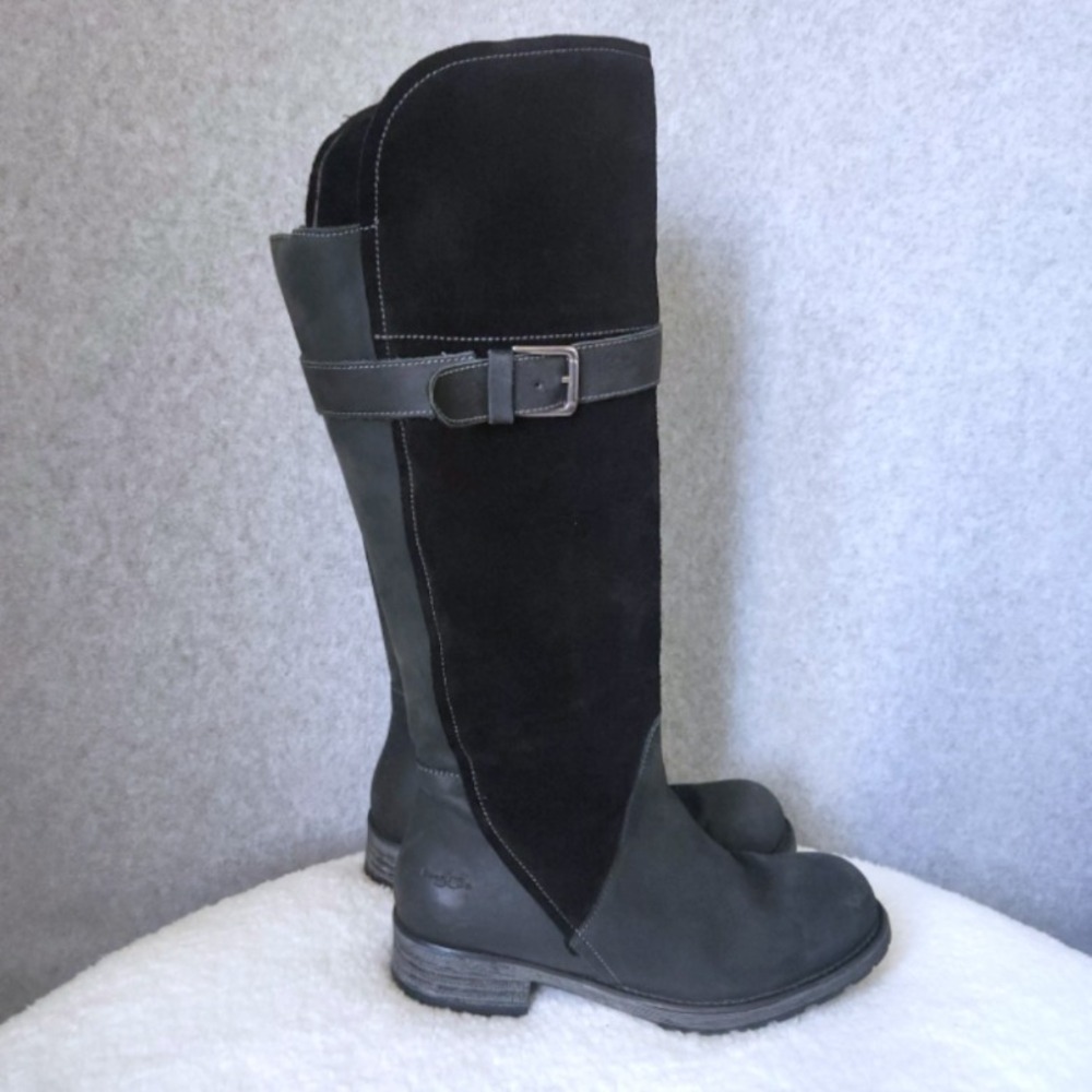 Bos. & Co.‎ Women's Palma Riding Boots Size 39 Black Suede Leather Waterproof